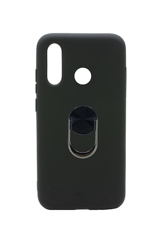 Nettech Huawei Y6p Uyumlu Leather Ring Nano Arka Koruma Kılıf - Sarı Sarı