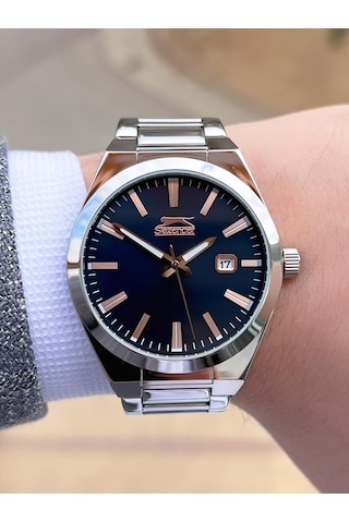 Slazenger Damatlık Ve Takım Elbiye Özel Çelik Kordon 5 Atm Suya Dayanıklı Erkek Kol Saati Sl545.a02 Gümüş