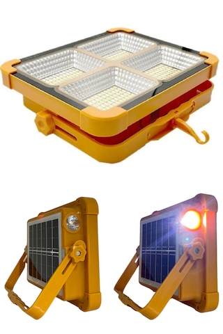 Güneş Enerjili Solar Led Projektör Taşınabilir Fenerli Powerbank