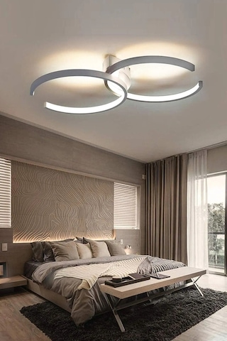 Pepy Modern Tasarım Beyaz Renk Salon Mutfak Hol Beyaz Ledli 2 Li Led Avize Beyaz