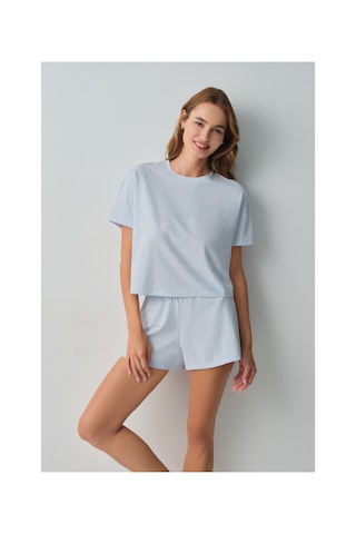 Suwen Daily Şort Pijama Takımı Wsh10910031996 Mavi Melanj
