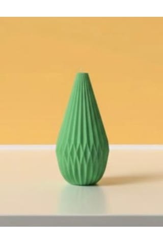 Özdemcandle Desenli Uzun Armut Şeklinde Baton Dekoratif Kokulu Soya Mum Yeşil Boy: 14.5 Cm Koku Seçenekleri İçin Ürün Açıklamasını İnceleyiniz Yeşil