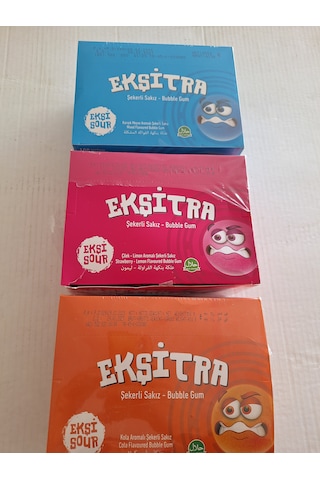 Ekşitra Karışık Meyveli,çilek-limon-kola Aramola Sakız 100 Adet