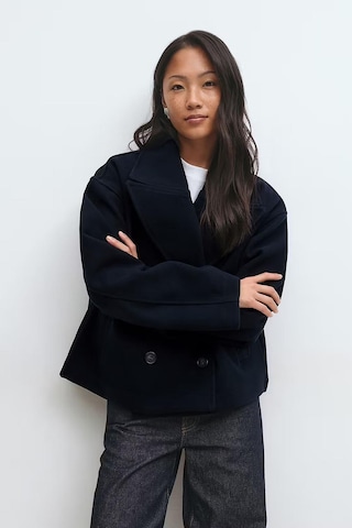 Lacivert Kısa Kaşe Kadın Kaban Mg2544 Lacivert