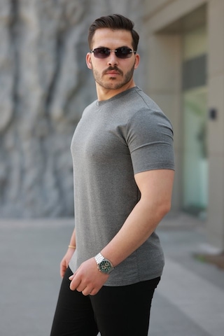 Efnaz Style Erkek Basic Kısa Kollu Tişört Gri
