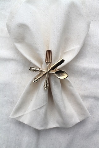 6 Adet Dekoratif Gold Food Style Peçete Halkası - Napkin Ring