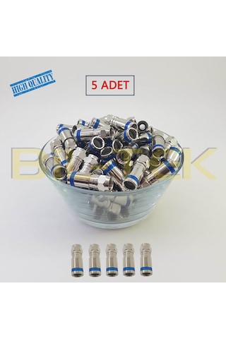 Digitürk Rg6 Sıkmalı F Konnektör - 5 Adet