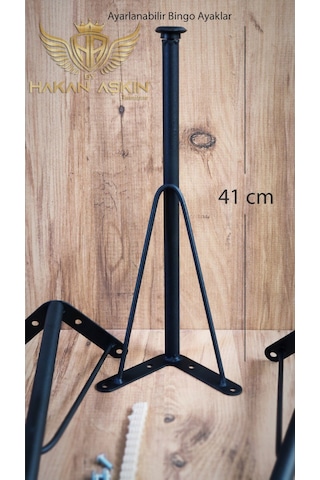 By Hakan Aşkın 40 Cm Metal Siyah Sehpa Firkete Ayağı Ve Takımı 4 Lü Siyah Ayak