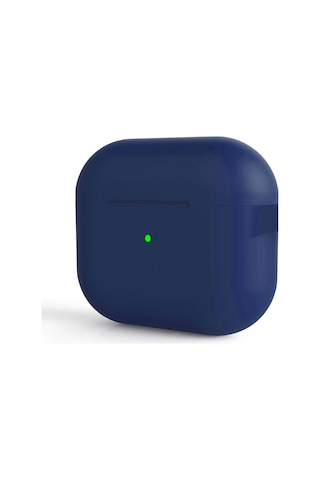 Apple Uyumlu AirPods Pro 2 Kılıfı Silikon Kılıf Şarj Bölümü Tıpalı Soft Yumuşak Kablosuz Şarj Destek Lacivert