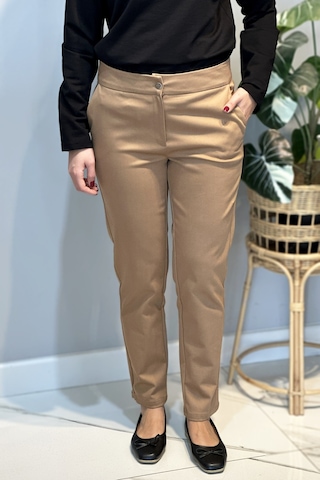 Lale Butik Bilek Boy Kumaş Pantolon 16032 Camel