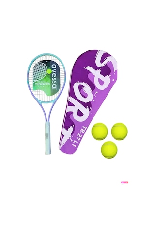 Avessa Tr-27 Tenis Raket Set Her Yaş İçin Uygun Mor + 3 Top