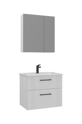 Orka Banyo Dolabı Takım Bari 65 Cm Mat Beyaz Beyaz