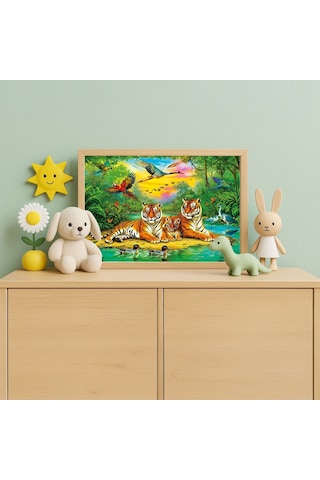 Ks Games 50 Parça Kaplan Ailesi Erkek Çocuk Puzzle/yapboz - 5 Yaş Üzeri - 31756