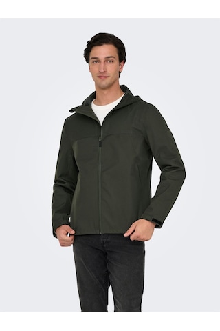 Only & Sons Onsluke Waterproof Jacket Otw Vd Erkek Gri Mont - 22031606 Gri