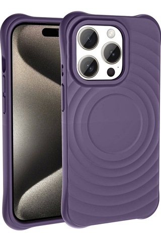 Apple Uyumlu iPhone 15 Pro Max M-safe Şarj Özellikli Airbagli Mat Görünümlü Zore Hepi Kapak Pembe Açık