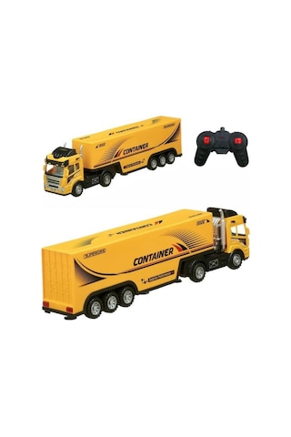 Kumandalı Oyuncak Büyük Boy Işıklı Pilli 4 Fonksiyonlu Dorseli Tır