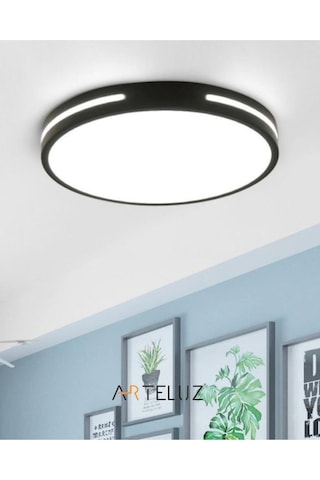 Arteluz Modern Yuvarlak Model Tavan Led Avize Siyah