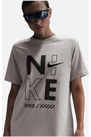 Sportswear Gel Boyfriend Loose Cut Short-sleeve Kadın Tshirt Gri