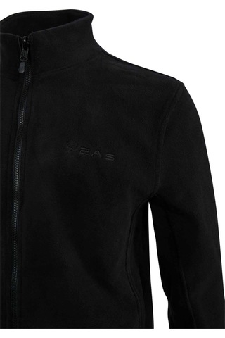 2as Saka Tam Fermuarlı Erkek Polar Sweatshirt Siyah 001