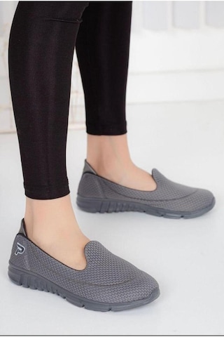 Kadın Ortopedik Hafif Taban Günlük Yürüyüş Ayakkabısı Esnek Rahat Sneaker Gri