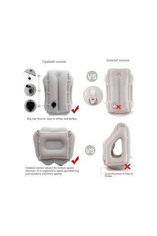 Pazly Gri Seyahat Uyku Tulumu, Taşınabilir Boyun Yastığı, Uçak-tren-otobüs İçin Kolay Uyku Kolay Şişirilir Gri