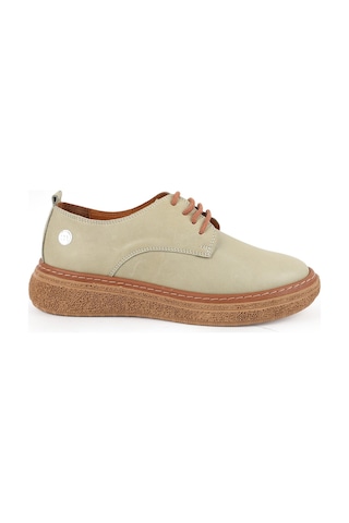 Mamma Mia Kadın Günlük Ayakkabı Hakiki Deri Bağcıklı Kalın Platform Taban Oxford Sneaker 26y-7560 Yeşil