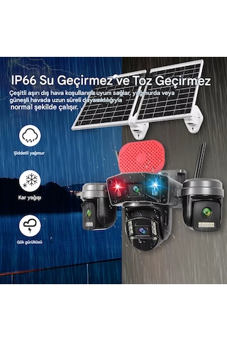 O-kam Ok336 Premium Serisi 12mp 4 Kameralı 4g Çift Solar Panel Gece Görüş 1 Yıl +128gb Hafıza