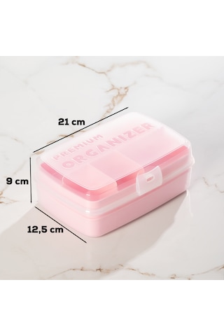 Porsima 1192-2 Premium 12 Bölmeli Çok Amaçlı Organizer Saklama Ka Pembe