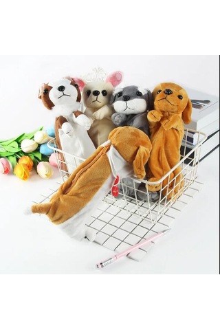 Hqgoodstore Yeni İlkokul Öğrencisi Kore Çizgi Film Köpek Peluş Büyük Kapasiteli Kalem Saklama Çantası Sınır Çoban