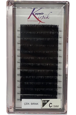Kaşmir Kirpik Çek Bırak C Kıvrım 0.05 MM 13 Numara Tek Boy Kirpik