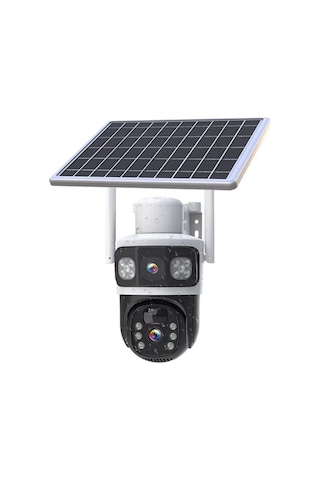 Wearfitpro Sim Kart Güneş Enerjili Kolay Kurulum Çift Lens 6mp Kamera Iç Dış Mekan Ip Camera Güvenlik Kamerası