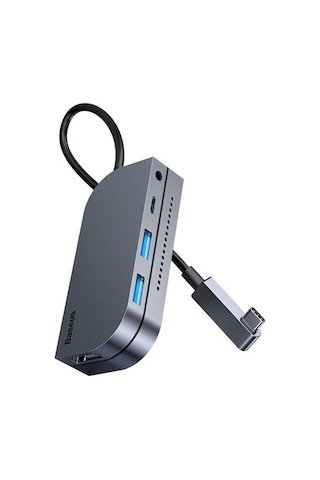 Baseus Bending Angle No.7 Çok Fonksiyonlu 6 Port Type-c Hub Cahub-cwj0g - 5775