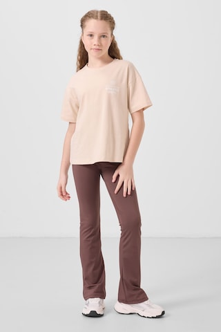 Tommylife Kahverengi Esnek Standart Fit Basic Performans İspanyol Paça Kız Çocuk Tayt - 75193 Kahverengi