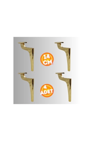 14 Cm Metal Zirve Ayak Koltuk Ayağı Mobilya Ayağı Ünite Ayağı Konsol Ayağı Puf Berjer Ayağı 4 Adet Gold