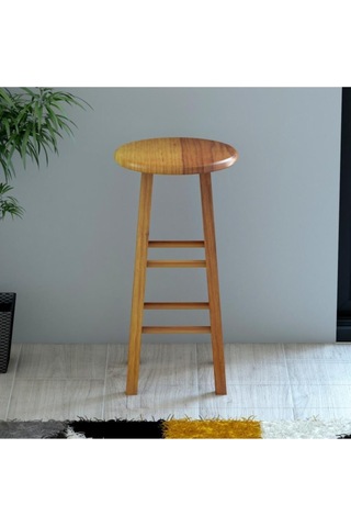 Yuvarlak Masif Bar Taburesi Natürel Diğer