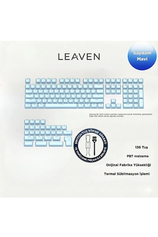 Mekanik Klavye Crystal Jelly Keycap -136 Tuşlu Yarı Saydam Rgb Tuş Takımı Blue