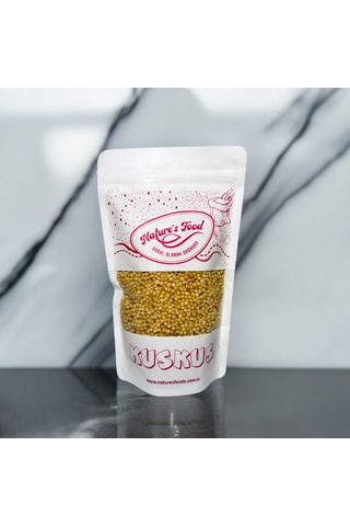 Tam Buğdaylı Kuskus. Tam Buğday Unu, İrmik, Yumurta, Tuz, Su.