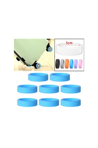 Homyl 8x Silikon Bagaj Jant Kapakları Çizilmeye Karşı Koruma Mavi