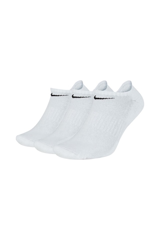 Nike Everyday Dri Fit No Show Cotton Cushioned Unisex Sock 3 Lü Soket Çorap Beyaz