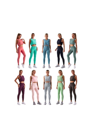 Skycity Kadınlar İçin 2 Parça Dikişsiz Yoga Seti: Esnek, Rahat Ve Nefes Alabilir Spor Kıyafeti Mavi