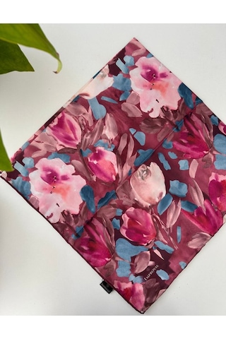 Emproyal Pastoral Desen Line Eşarp Koyu Pembe