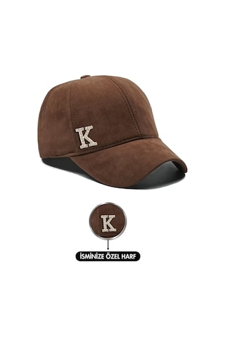 Twingold İsme Özel Süet Kep Şapka - Ab01013 - Kahverengi Kahverengi