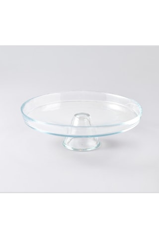 Ayaklı Şeffaf Cam Sunum Tabağı 21 Cm