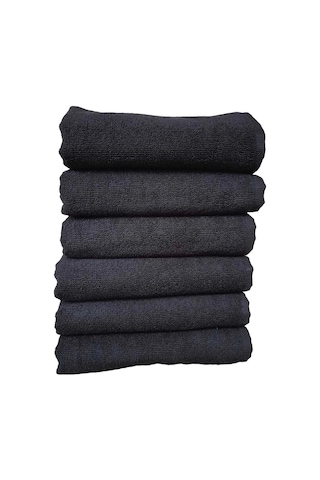 6lı Paket Boya Tutmayan Mikrofiber El Yüz Spor Kuaför Havlusu 50x90 Cm Mor