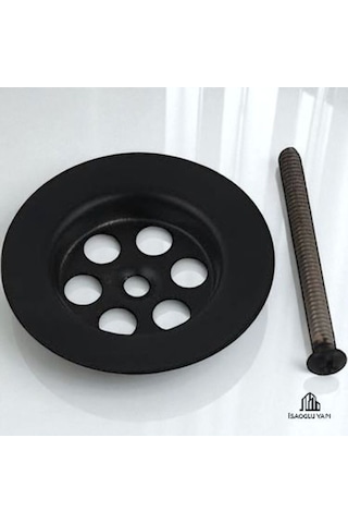 İsaoğlu Yapı Siyah Lavabo Süzgeci Siyah Lavabo Sifonu Siyah Vida Dahil Siyah
