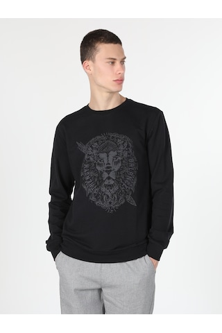 Colin's Colins Regular Fit Baskılı Siyah Erkek Sweatshirt 001