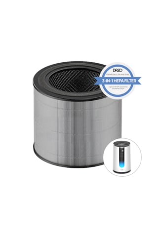Air Purifier 338s Uyumlu 3 Aşamalı Hepa Yedek Filtre Gri