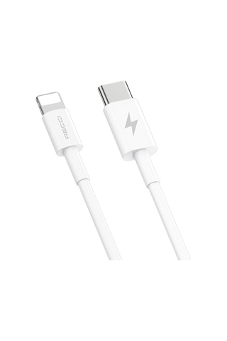 Recci Rc65e Hızlı Şarj Başlığı Type-c To Lightning Pd 20w Kablolu Şarj Seti Beyaz