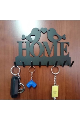 Lazer Anahtar Askısı Home Mat Siyah Mat Siyah