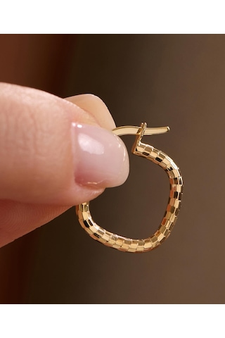 Bayar Gold 14 Ayar Altın İtalyan Parıltı Kare Tekli Küpe